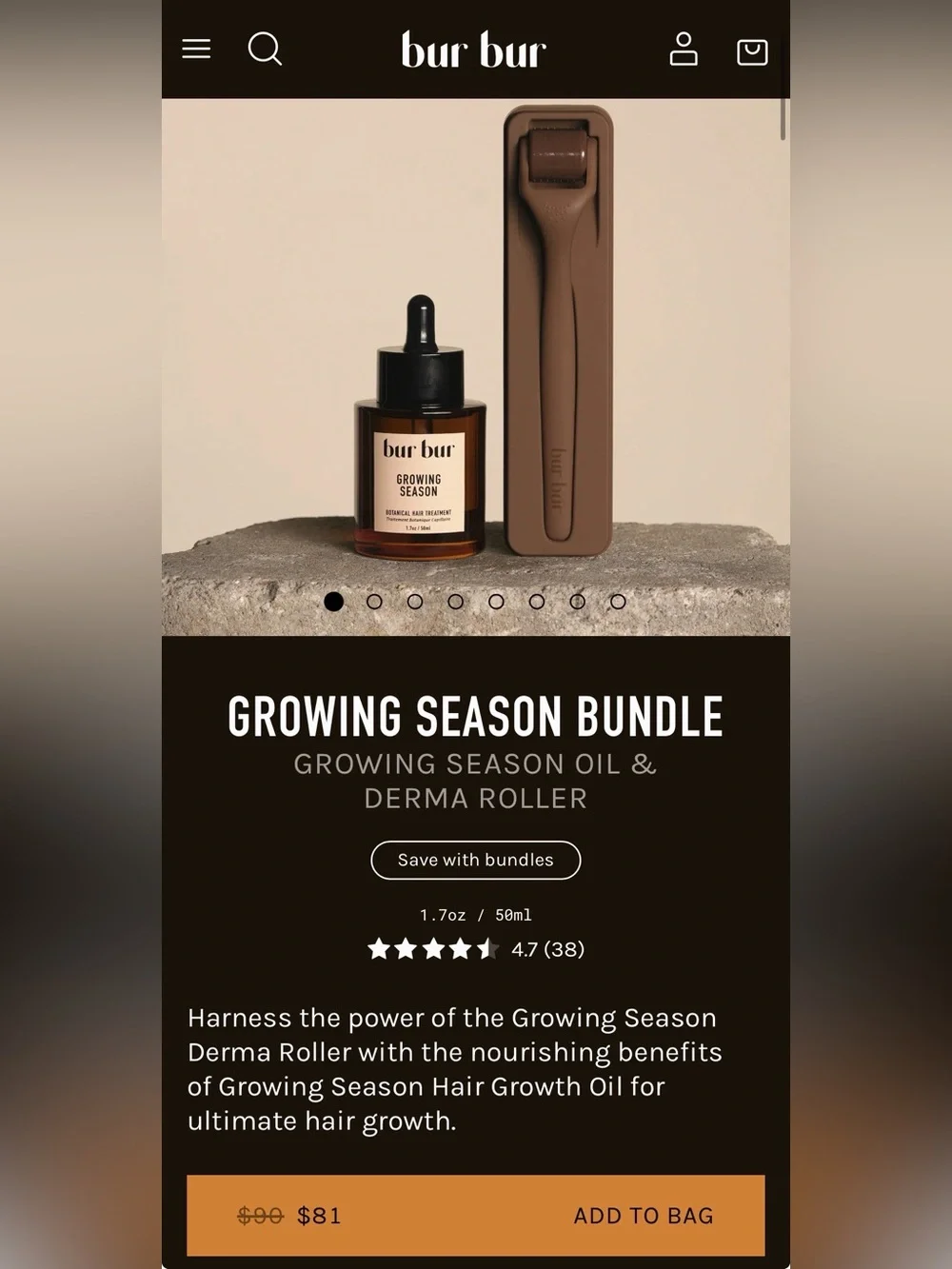 Burr Burr Hair BUNDLE GROWING SEASON OIL & DERMA ROLLER